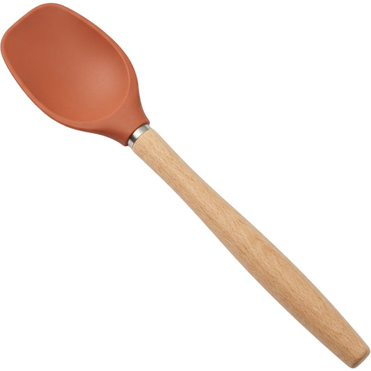 Oracas Alderblend Wood-Handle Silicone Spoonula 12.2 in Terracotta - Product view