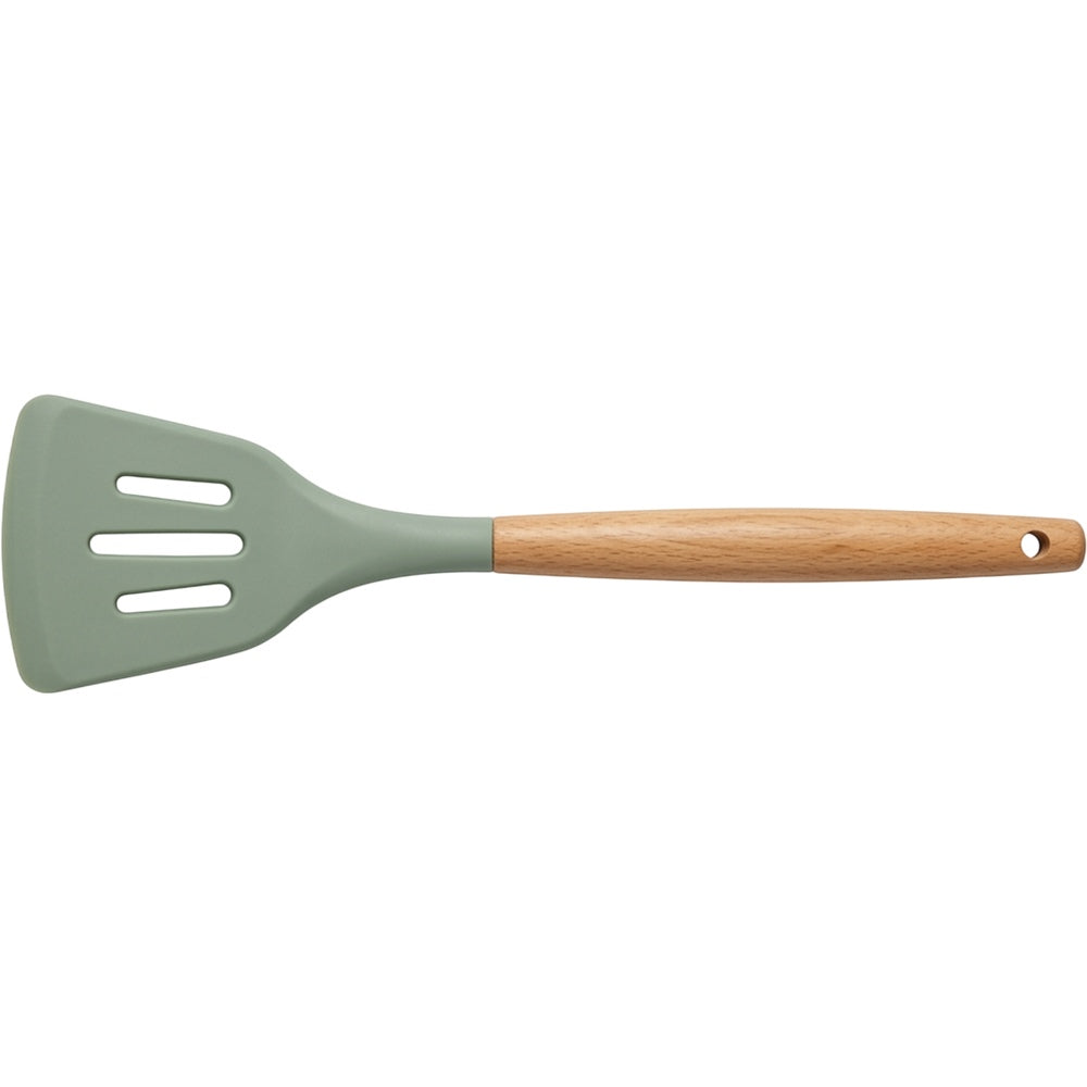 Oracas Wood Handle Silicone Slotted Turner Sage 12.2 in