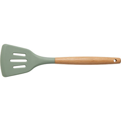Oracas Wood Handle Silicone Slotted Turner Sage 12.2 in