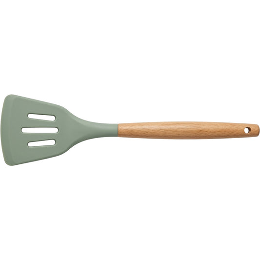 Oracas Wood Handle Silicone Slotted Turner Sage 12.2 in